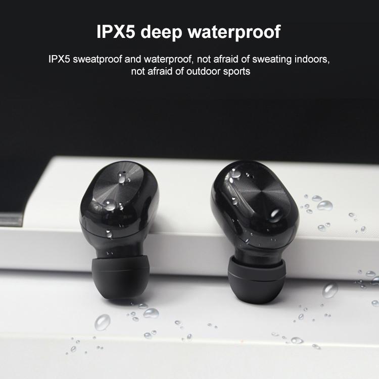 Waterproof Bluetooth 5.0 Tws Earphones with Touch Control - Black