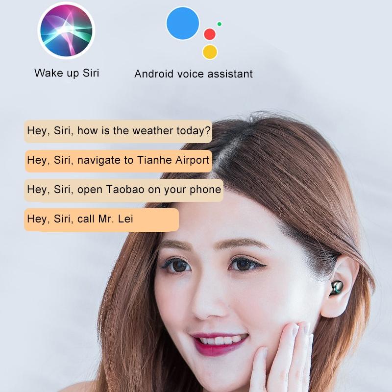 Three-screen Bluetooth Earphone with Noise Reduction and Hand Strap - Black