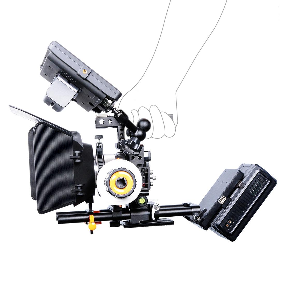 Camera Cage Stabilizer With Handle - Black For Sony A6000 / A6300 / A6400 / A6500