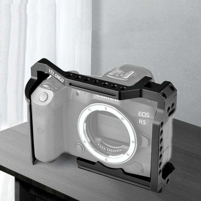 Video Camera Cage Stabilizer For Canon Eos R5 / R6 / R - Black