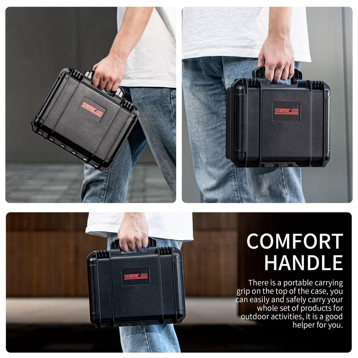 Waterproof Dual-layer Storage Box for Insta360 X4 Startrc - Black