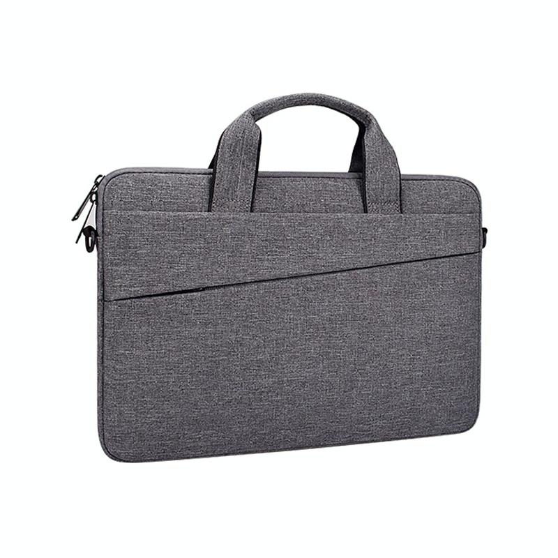 Portable Laptop Tablet Bag - 15.4 Inch Double Side Pockets Soft Handle Oxford Cloth - Black