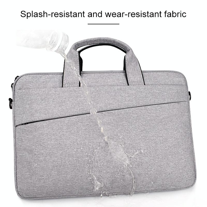Portable Laptop Tablet Bag - 15.4 Inch Double Side Pockets Soft Handle Oxford Cloth - Black