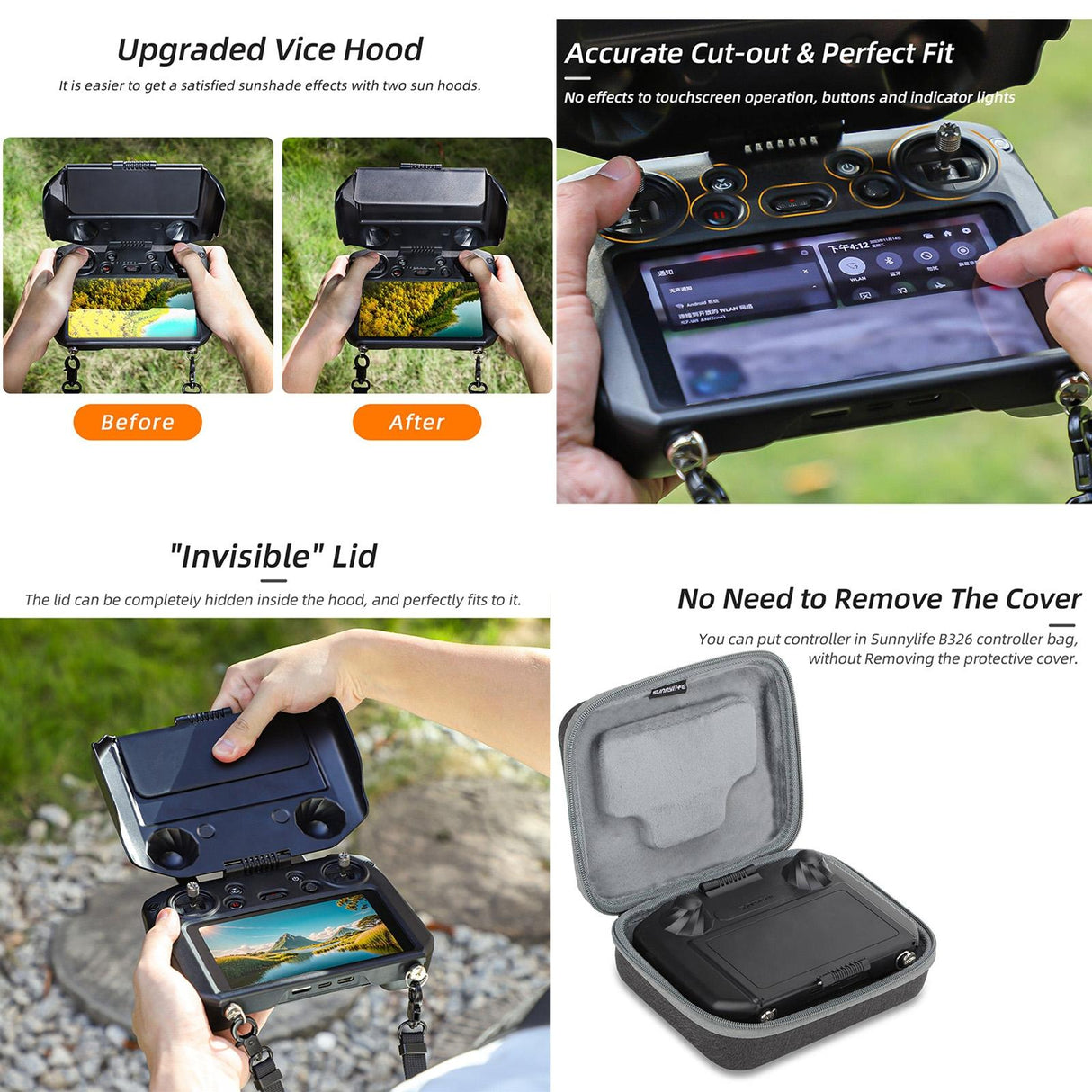 2-in-1 Sun Hood & Screen Protector for Controllers and Monitors