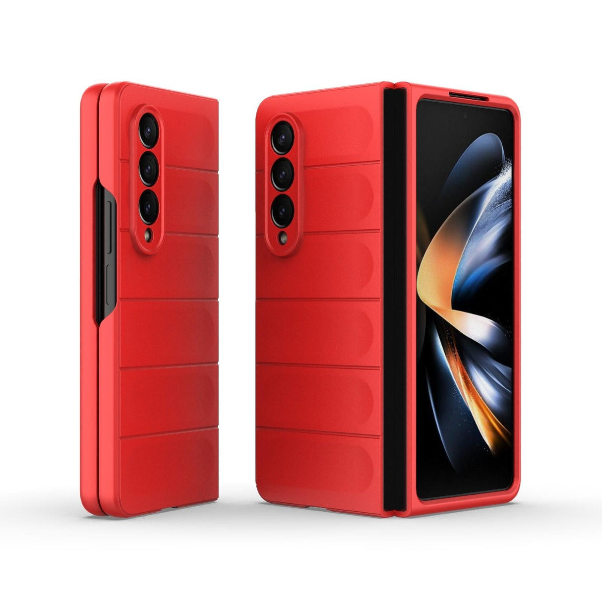 For Samsung Galaxy Z Fold4 5G Foldable Shockproof Phone Case with Magic Shield - Slim Design - Red