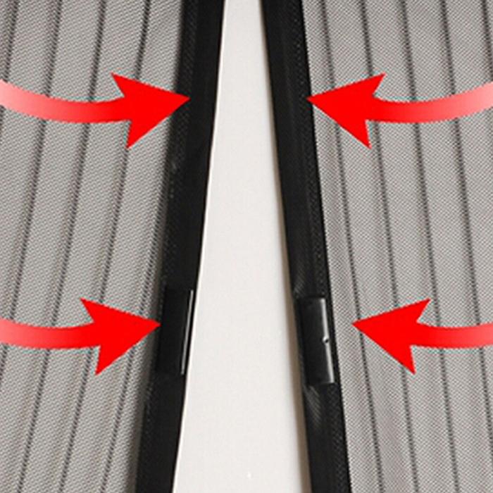 210x100cm Magnetic Mosquito-proof Screen Door Curtain - Magic Mesh - Black