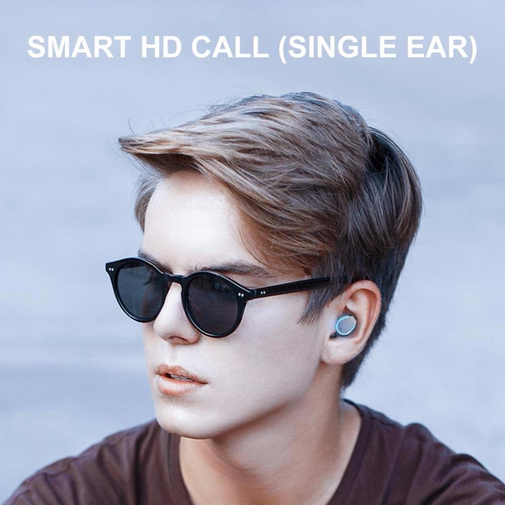 Intelligent Noise Cancelling Bluetooth Earphones with Touch Control and Charging Box - Black