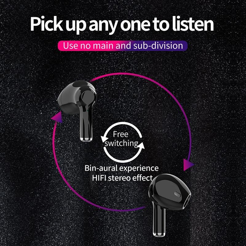 Wireless Bluetooth 5.0 Earbuds with Charging Case - T3 Tws - Black