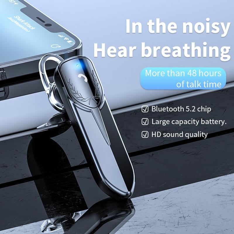 Bluetooth Earphone with Cvc Noise Reduction - Unilateral Design - Black