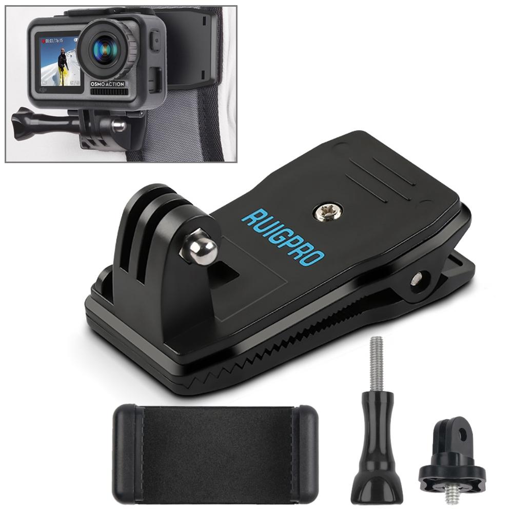 360 Degree Rotation Backpack Mount for Gopro Dji Xiaoyi & Other Action Cameras