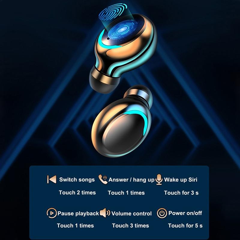 Led Mirror with Noise-cancelling Bluetooth Earphones - Black