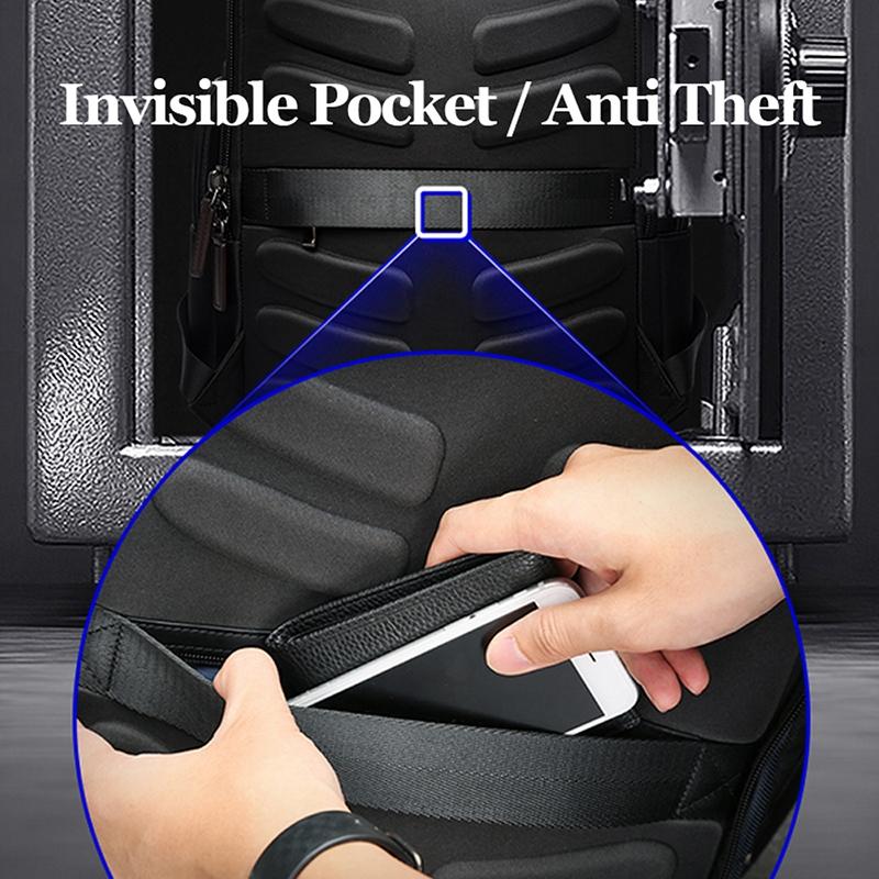 Waterproof Anti-Theft Usb Shoulder Bag - Large Capacity - 28X19X42Cm - Black