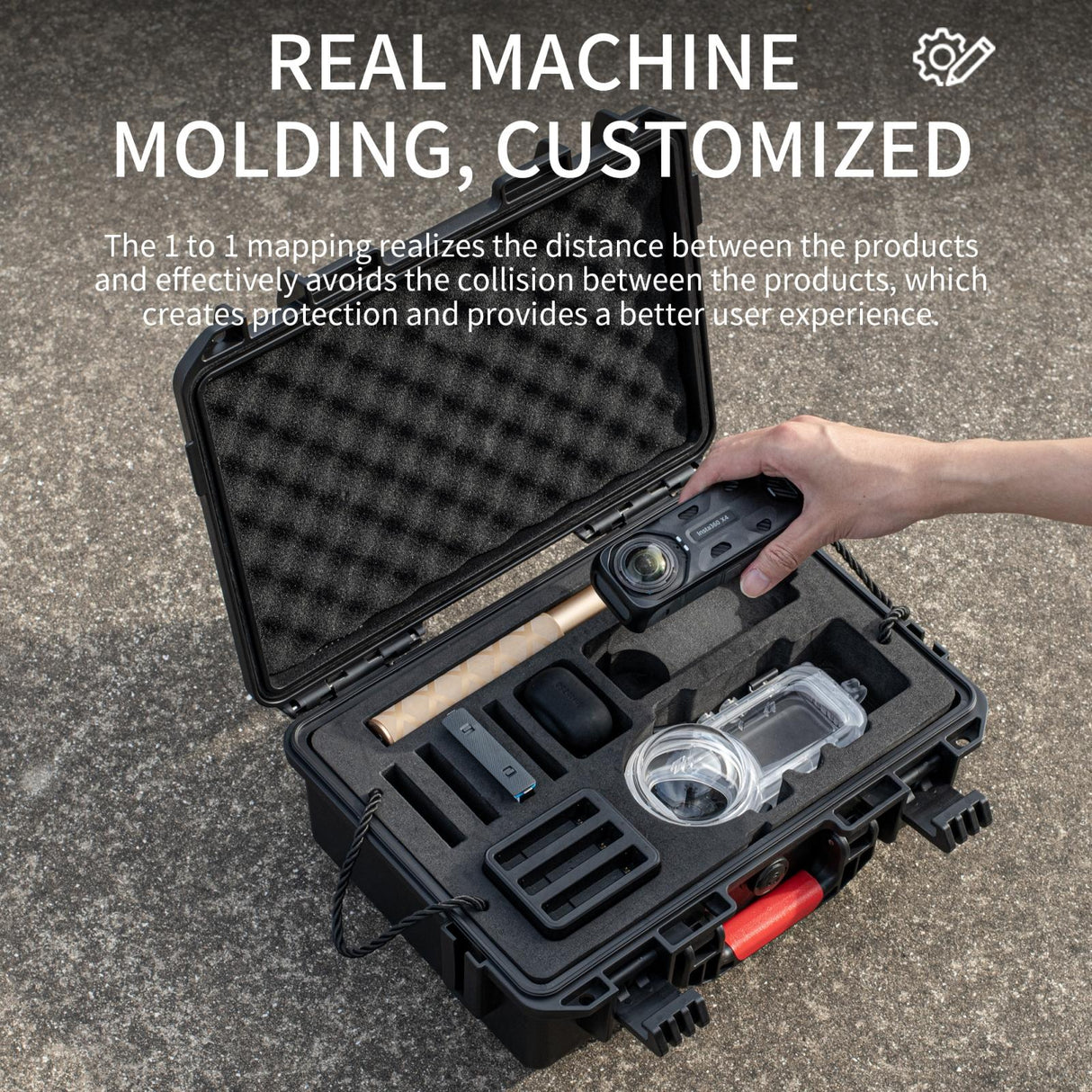 Waterproof Dual-layer Storage Box for Insta360 X4 Startrc - Black