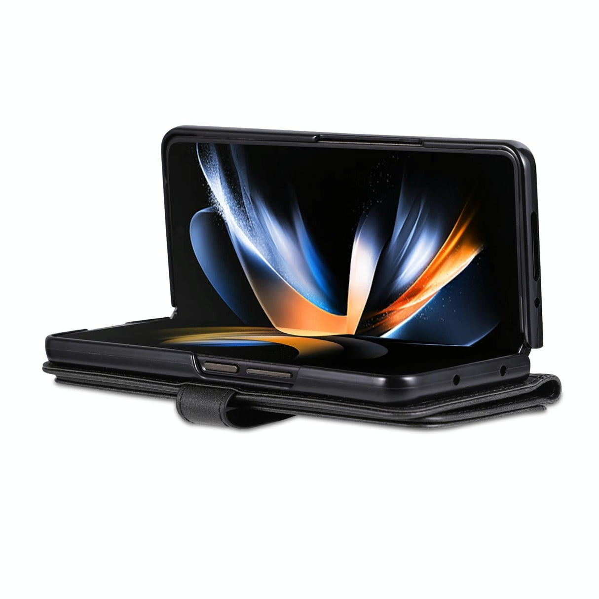 For Samsung Galaxy Z Fold4 5G Leather Phone Case - Smooth Calf Texture - Red