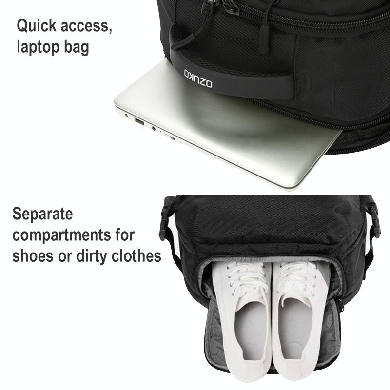 20 Inch Waterproof Usb Shoulder Backpack - Black