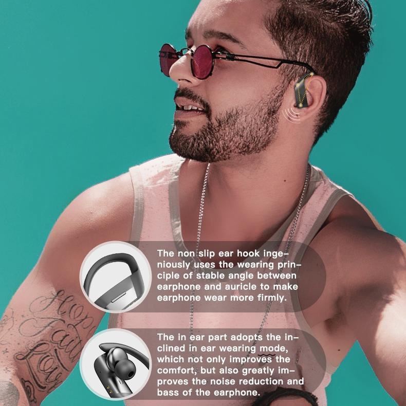 Wireless Bluetooth Earphones with Charging Box and Digital Display - 258 - Black