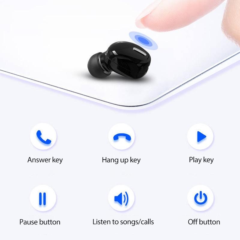 Mini In-ear Unilateral Bluetooth Earphone - X9 Wireless 5.0 - Black