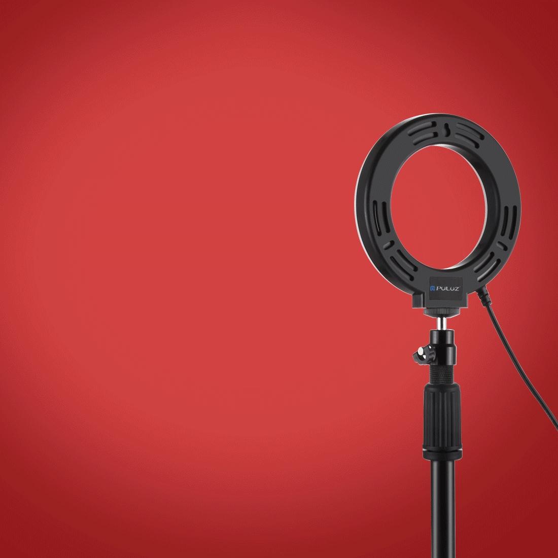 Curved Surface Ring Light with Usb 10 Modes 8 Colour Rgbw Cold Shoe Tripod Black