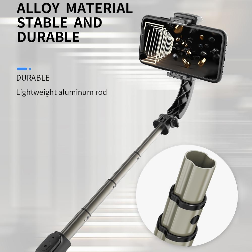 Bluetooth Gimbal Stabilizer with Remote and Tripod - Black