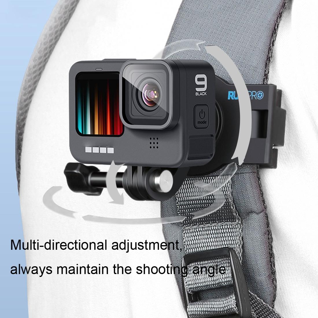 360 Degree Rotating Quick Release Backpack Strap Mount for Gopro Hero 12