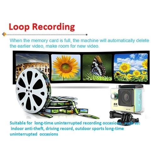 4k Ultra Hd Wifi Sports Camera with 170 Degree Wide Angle Lens and Waterproof Capability