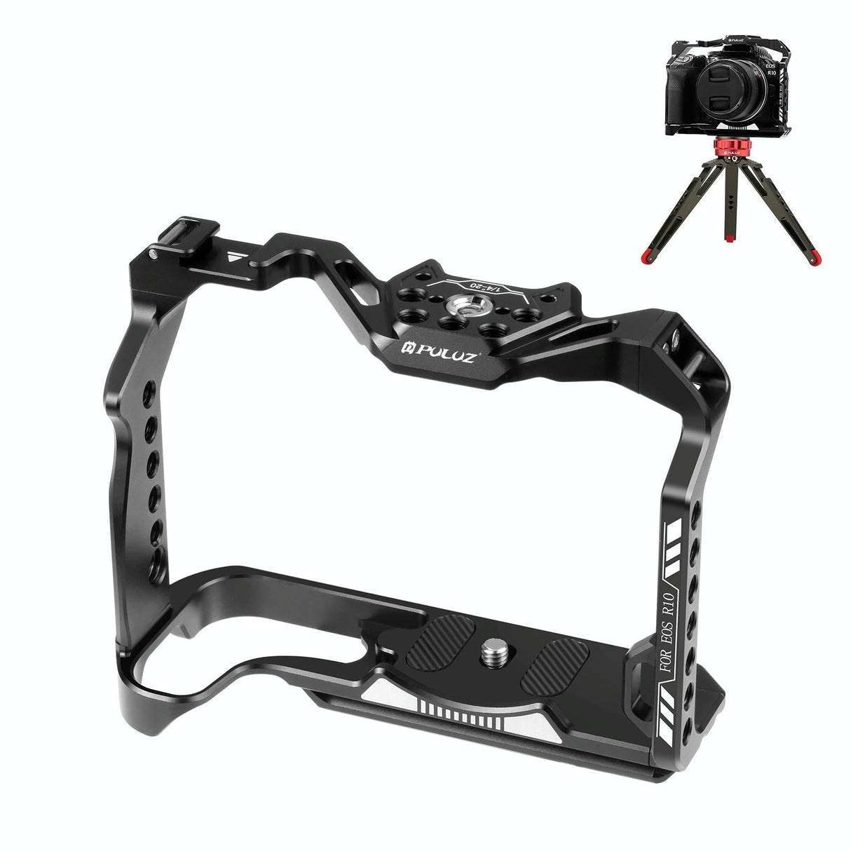 Metal Camera Cage For Canon Eos R10 Stabilizer Rig - Black
