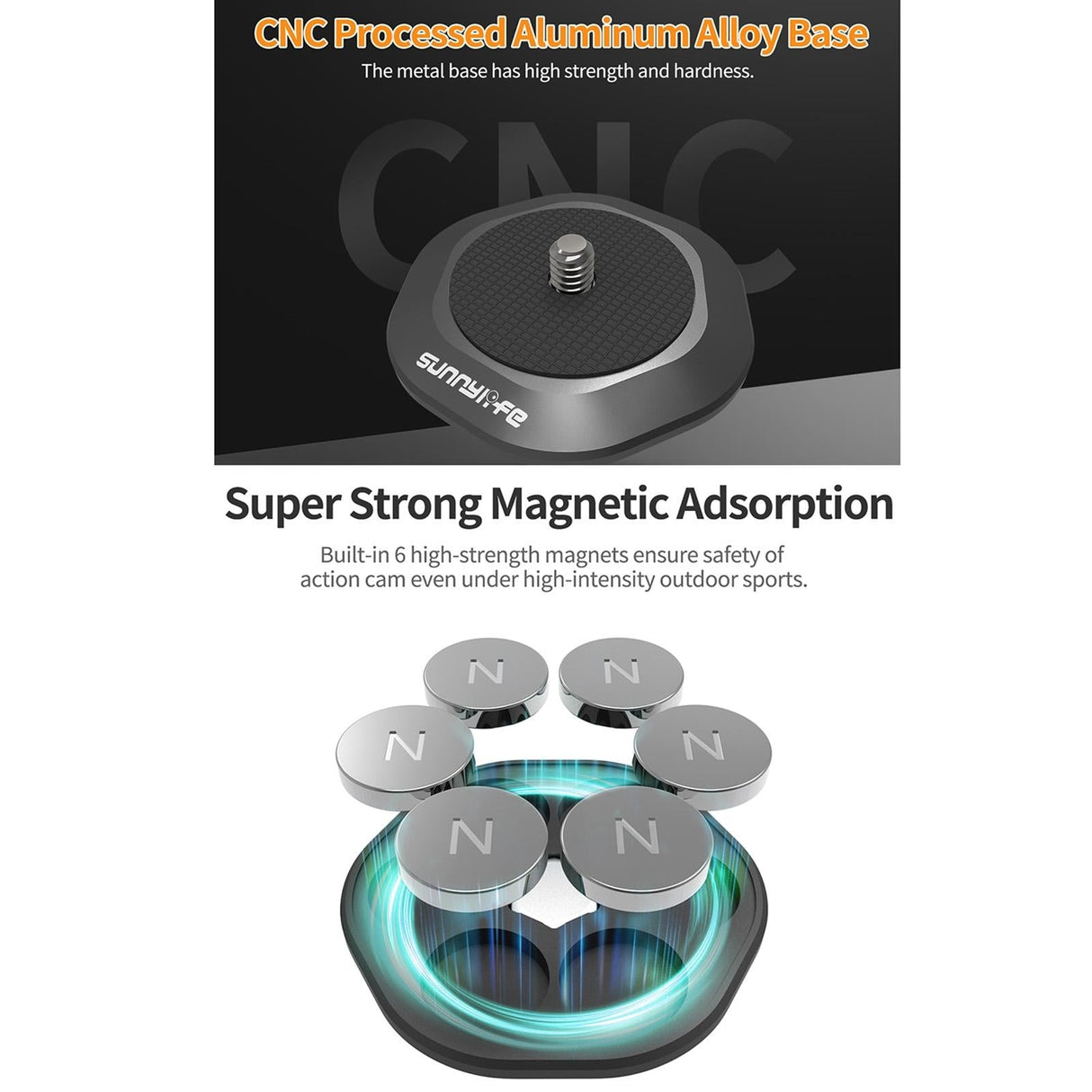 Metal Magnetic Base with 1 / 4 Adapter and Pivot Stand