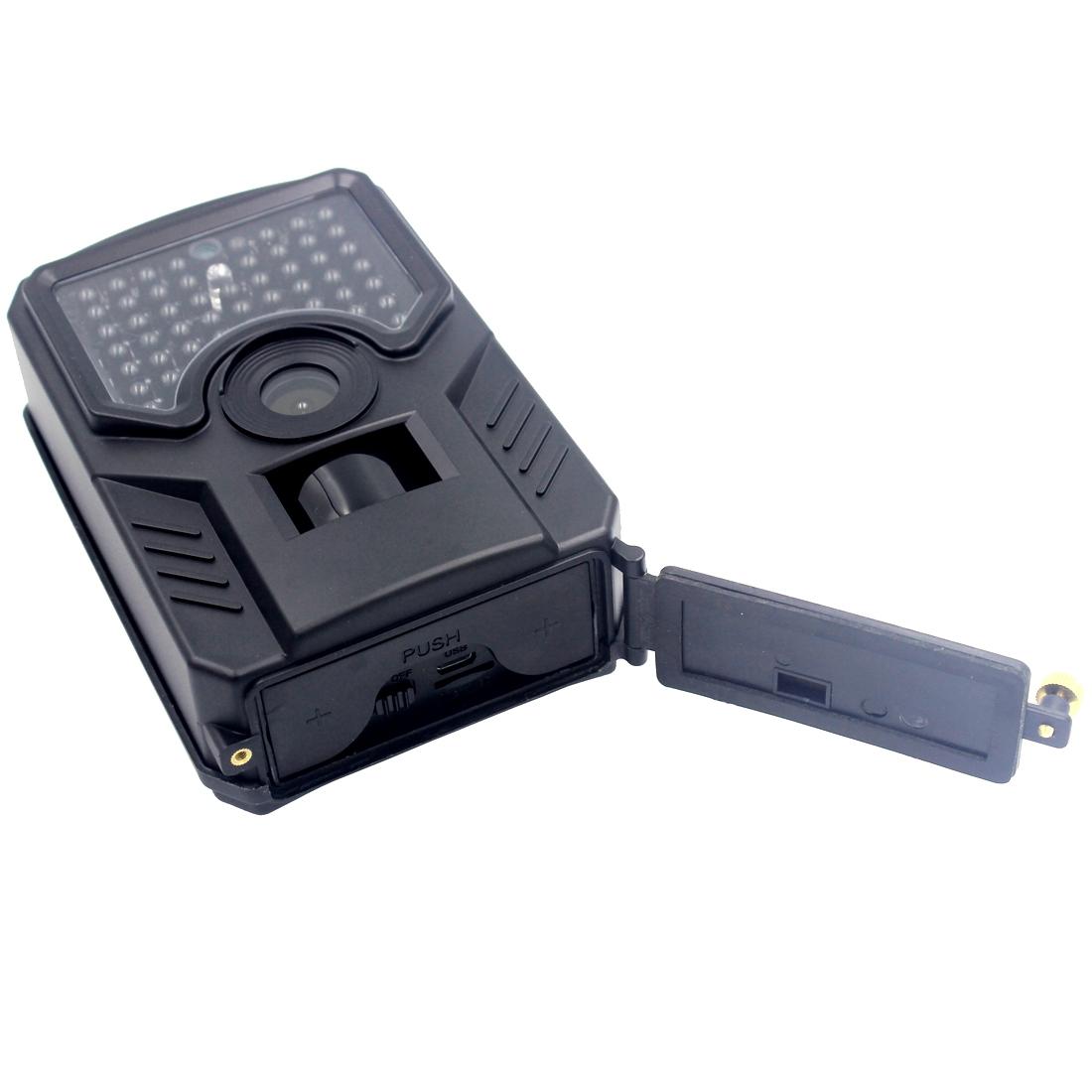 12Mp 1080P Hd Infrared Hunting Trail Camera With 120 Degree Wide Angle Lens And Ip56 Waterproof Design - Supports Tf Card Pir Distance 10-15M - Black