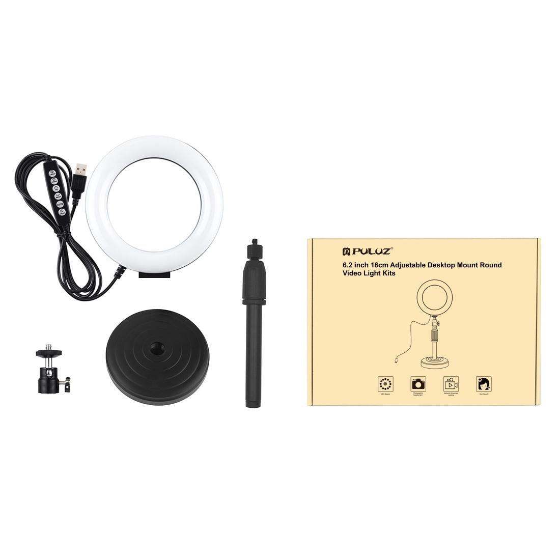 Usb 10 Modes 8 Colour Led Ring Light with Tripod Mount - 6.2 Inch Diameter