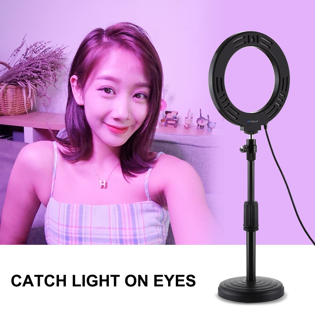 Usb 10 Modes 8 Colour Led Ring Light with Tripod Mount - 6.2 Inch Diameter