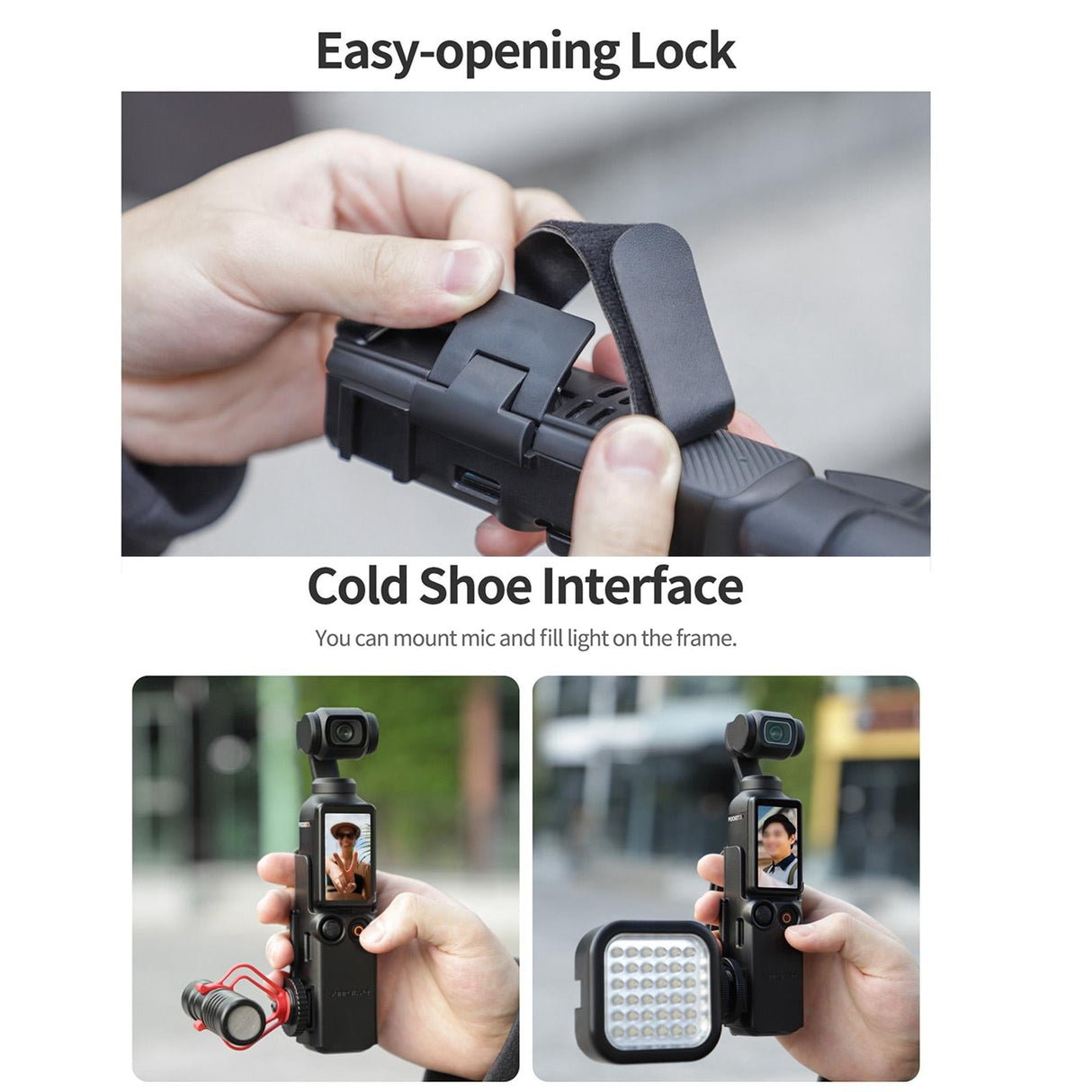 Protective Hand Band for Dji Pocket 3 with Cold Shoe Extension and Handle Cover