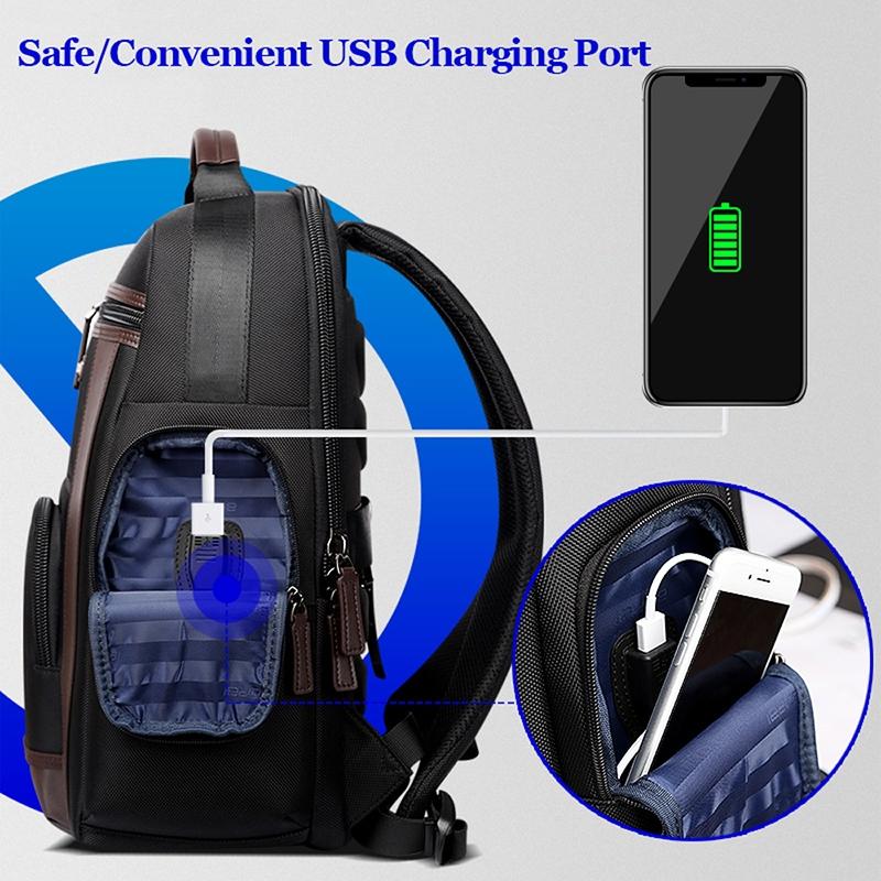 Waterproof Anti-Theft Outdoor Shoulder Bag With Usb Port - Large Capacity - Black