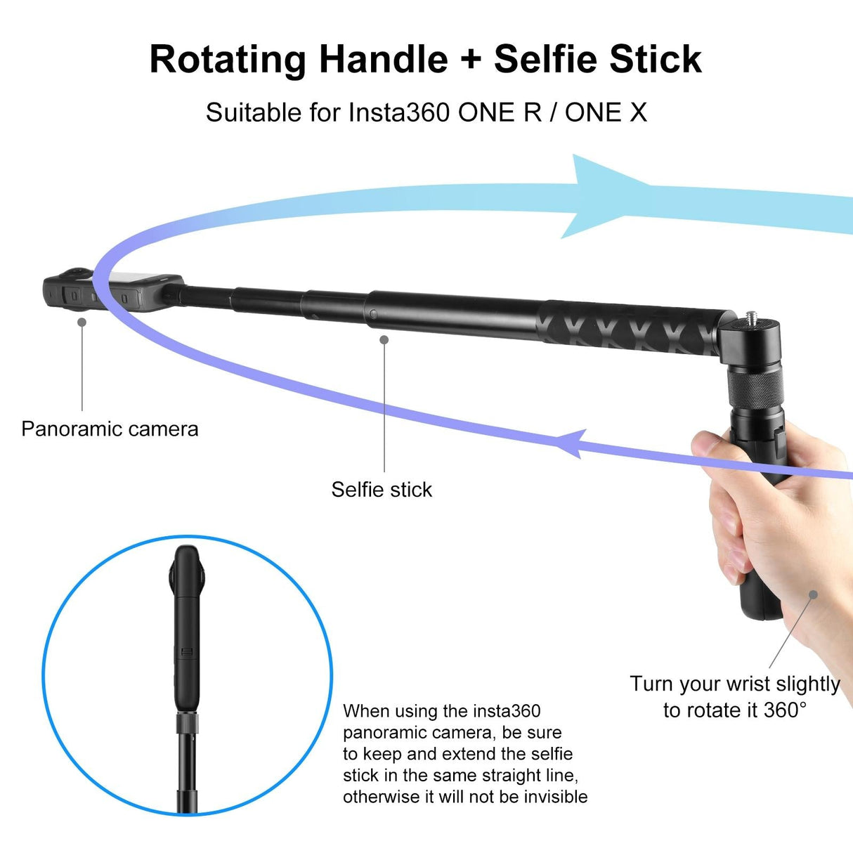 Insta360 X3 / X4 Rotary Handle Monopod