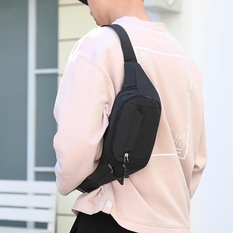 Waterproof Multi Pocket Chest Bag For Sports Black