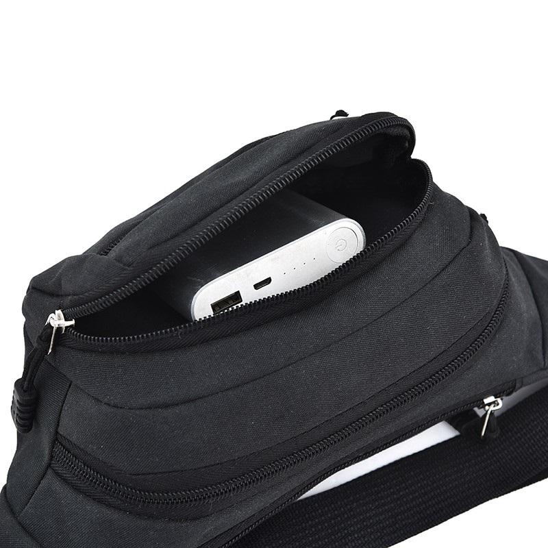 Waterproof Multi Pocket Chest Bag For Sports Black