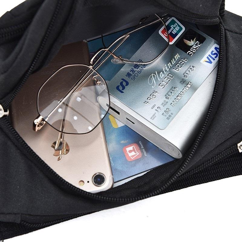 Waterproof Multi Pocket Chest Bag For Sports Black