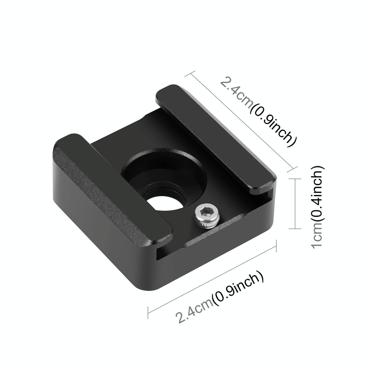Aluminum Cold Shoe Mount For Microphone Or Flash Light - Black