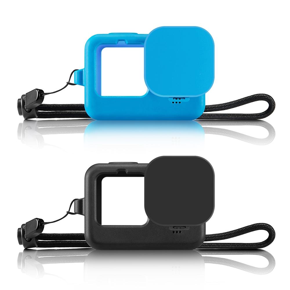 Silicone Case with Wrist Strap and Lens Cover for Gopro Hero 9-12 - Black