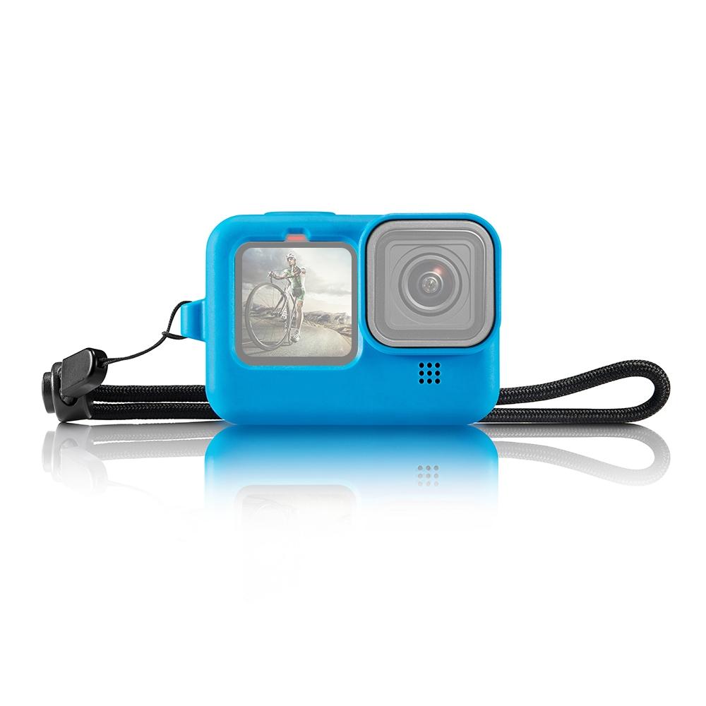 Silicone Case with Wrist Strap and Lens Cover for Gopro Hero 9-12 - Black