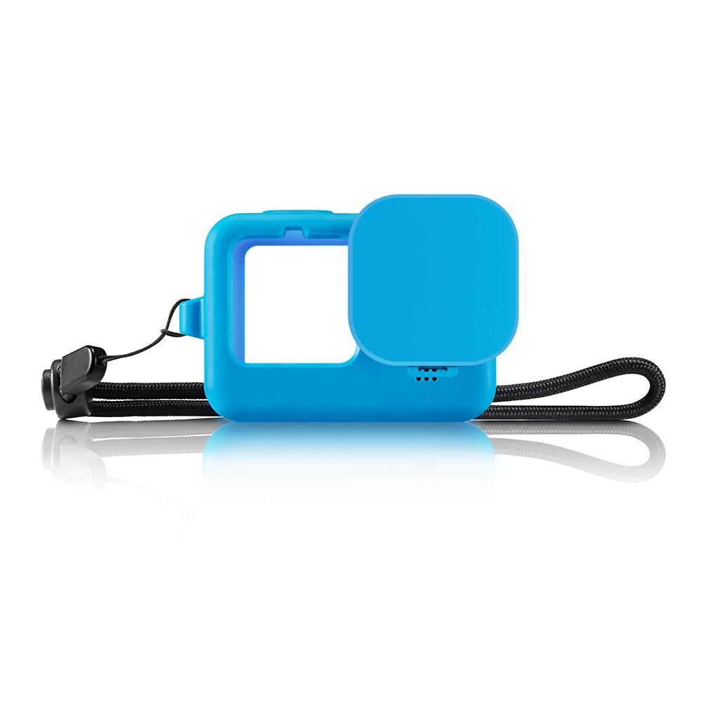 Silicone Case with Wrist Strap and Lens Cover for Gopro Hero 9-12 - Black