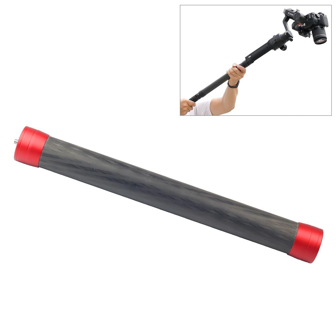 35cm Carbon Fiber Monopod Extension for Gimbal - Black