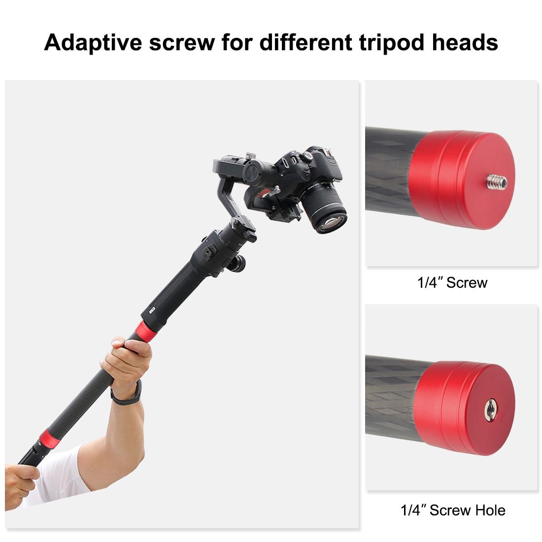 35cm Carbon Fiber Monopod Extension for Gimbal - Black