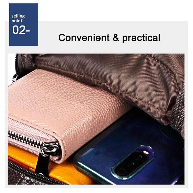 Men Litchi Texture Full Grain Cowhide Crossbody Bag - Black