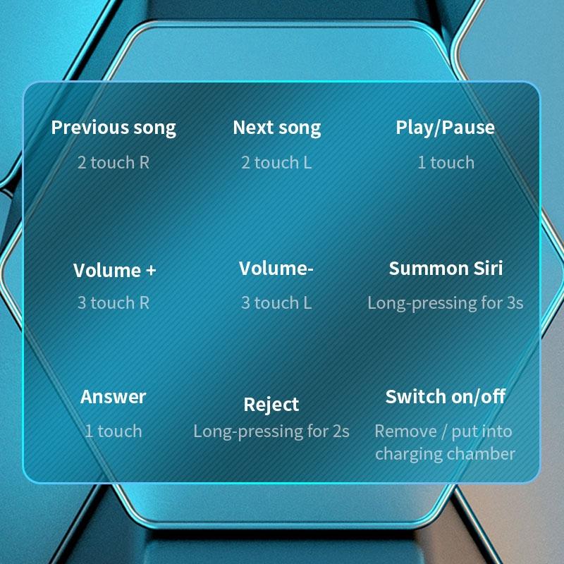 True Wireless Bluetooth Earphones with Digital Display and Charging Box - Black