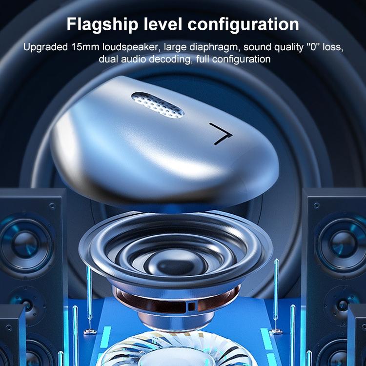 Wireless Bluetooth Earphones with Charging Case - V9 Mirror Noodle - Black