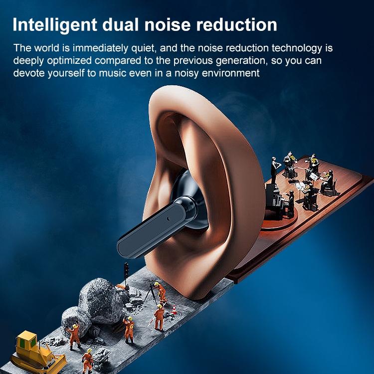 Wireless Bluetooth Earphones with Charging Case - V9 Mirror Noodle - Black