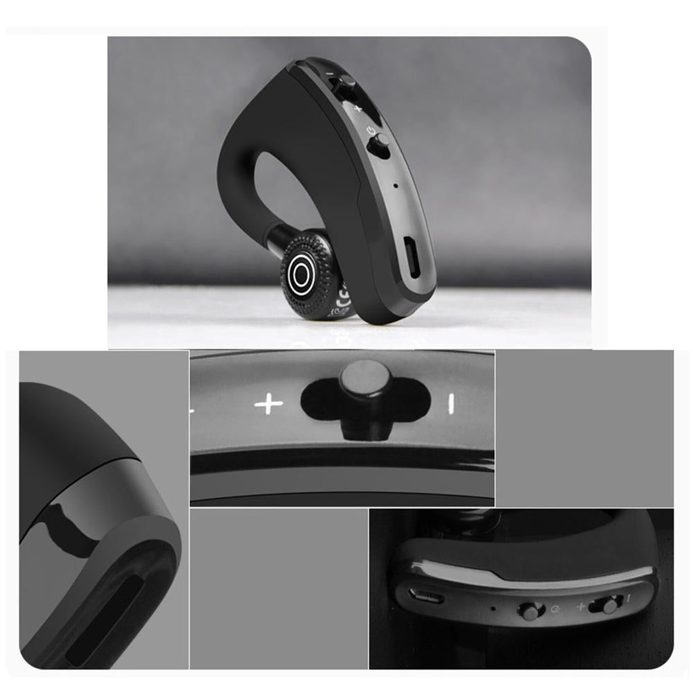 V9 Wireless Bluetooth Headset with Mic for Drivers - Black