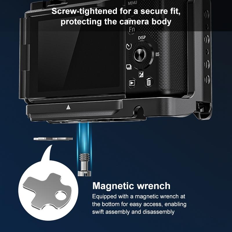 Camera Cage Stabilizer - Black Metal for Sony Zv-E10 Ii