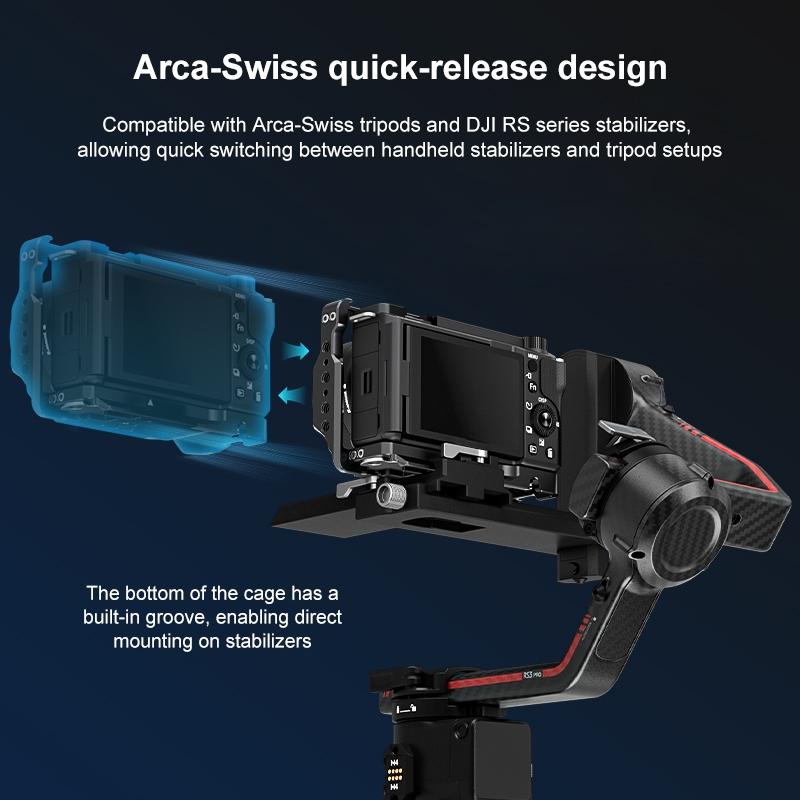 Camera Cage Stabilizer - Black Metal for Sony Zv-E10 Ii
