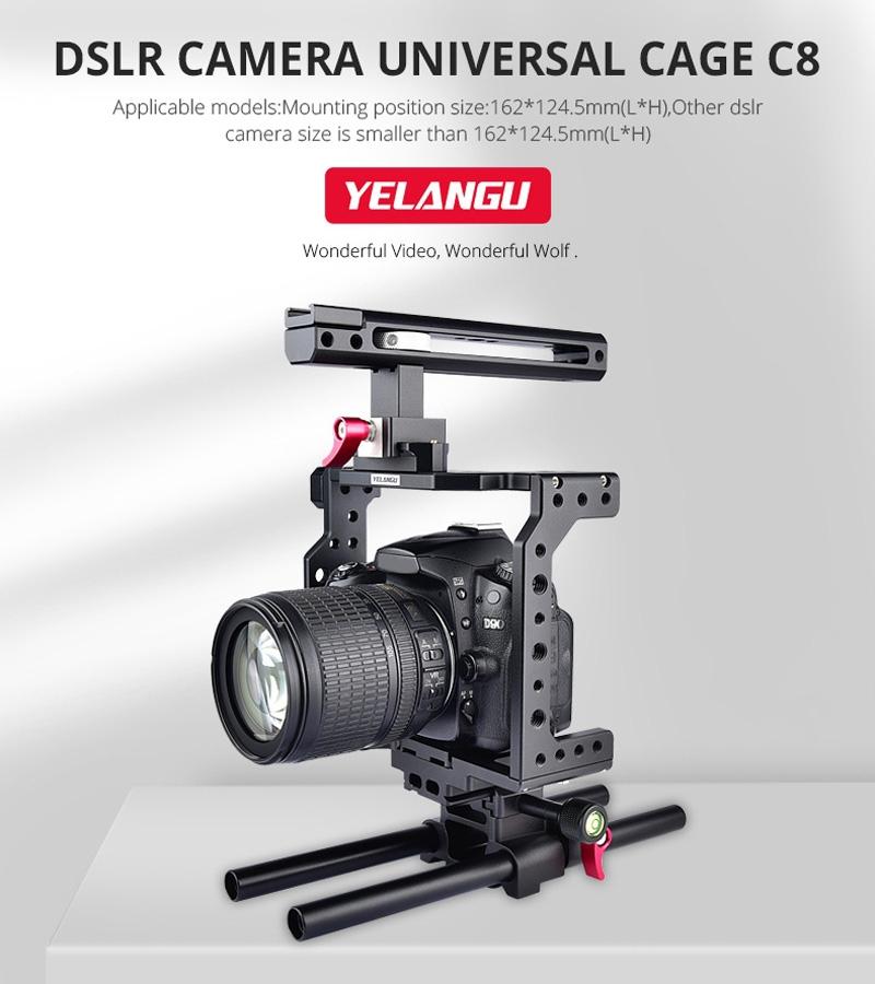 Video Camera Cage Stabilizer - Black Handle